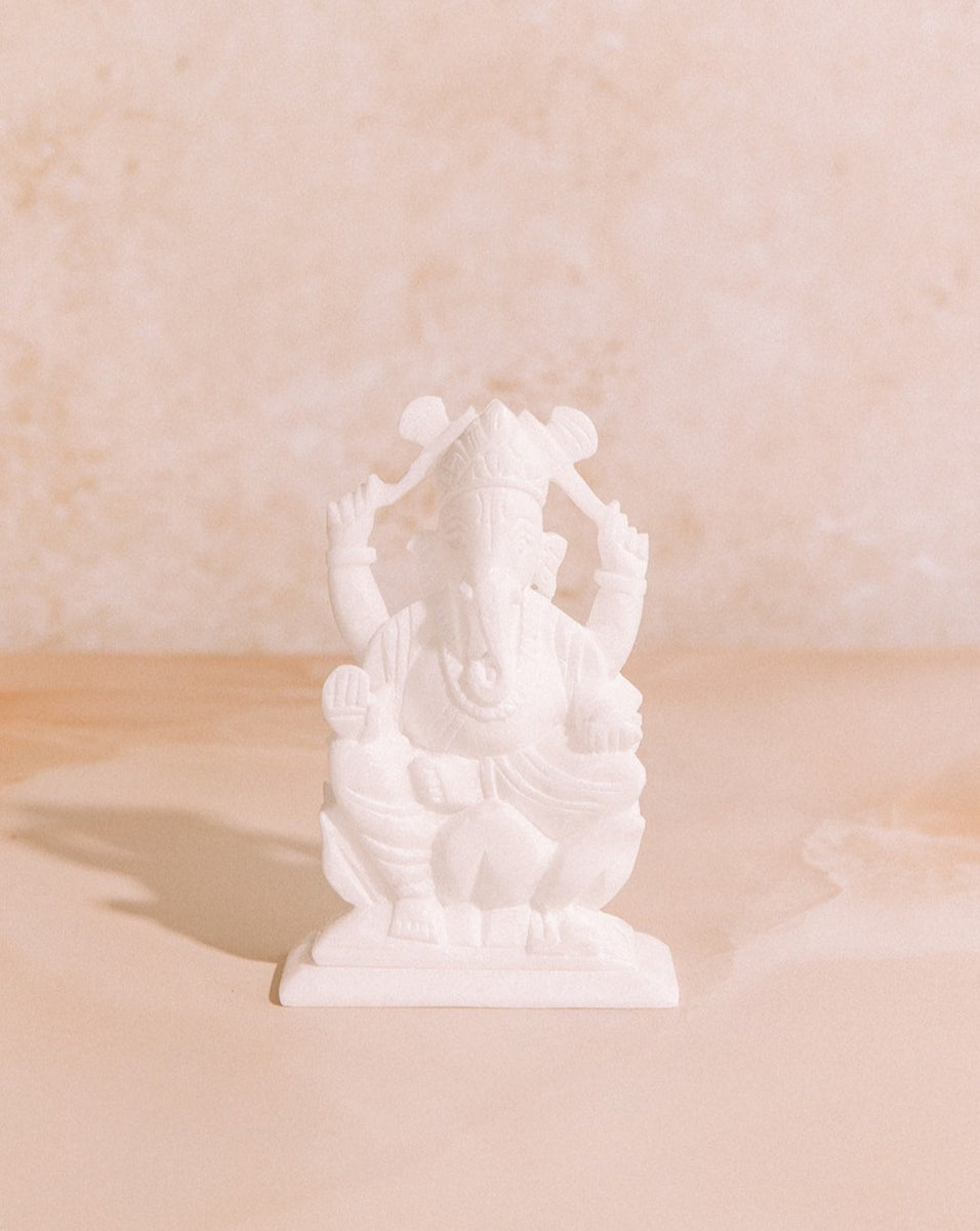 Buy Online White Marble Ganesha Statue Figurine Sculpture