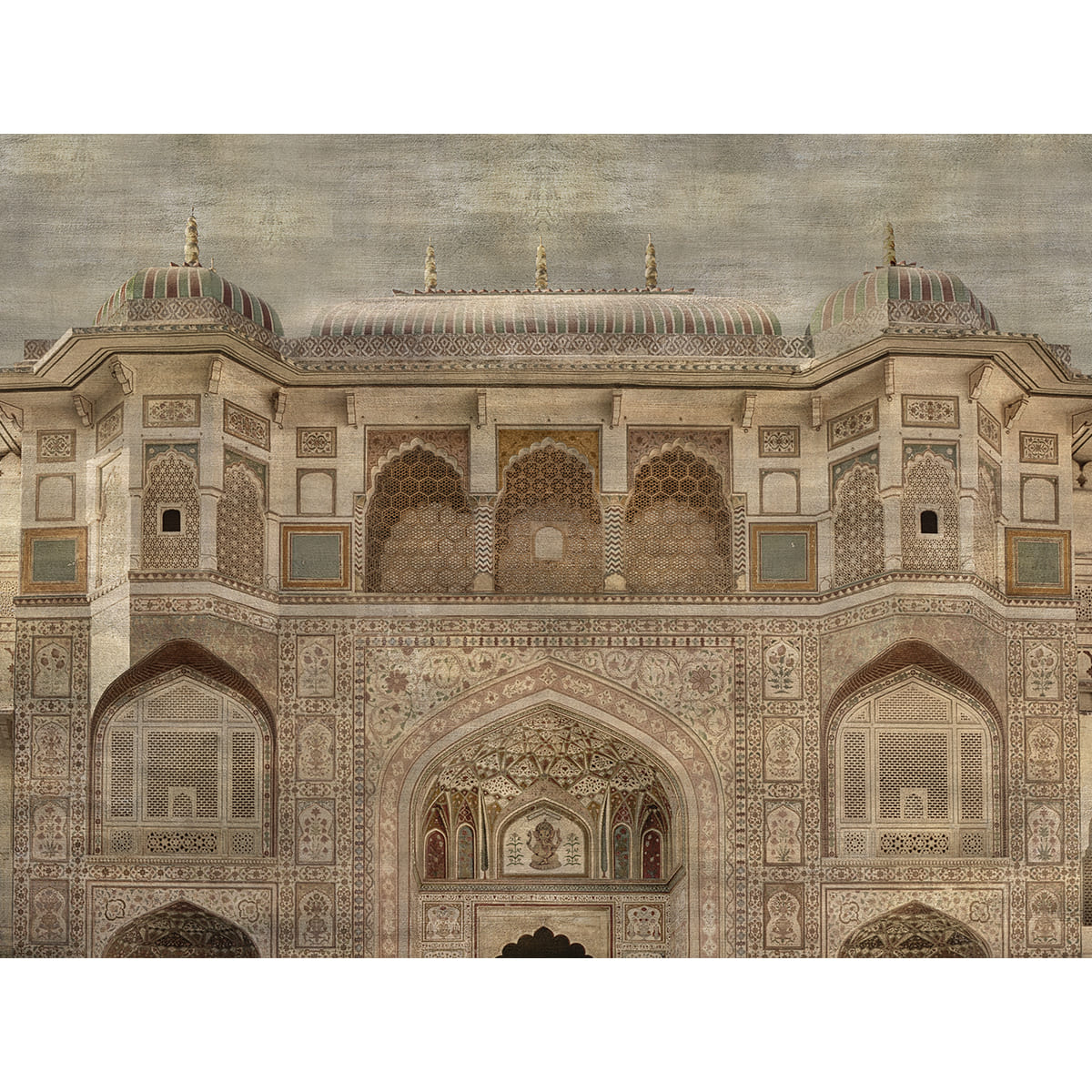 Amber Fort Textured Design Room Wallpaper, Customised