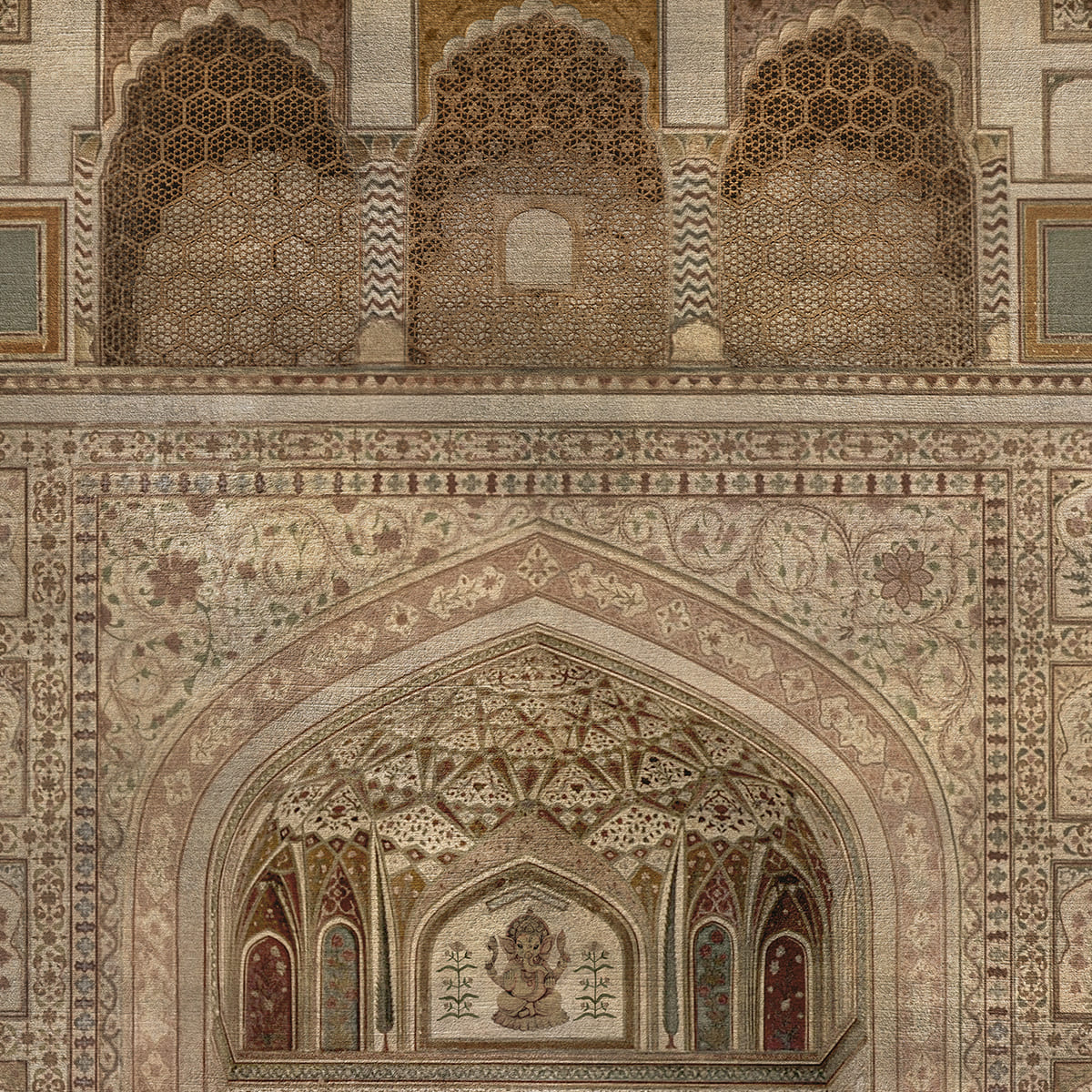 Amber Fort Textured Design Room Wallpaper, Customised