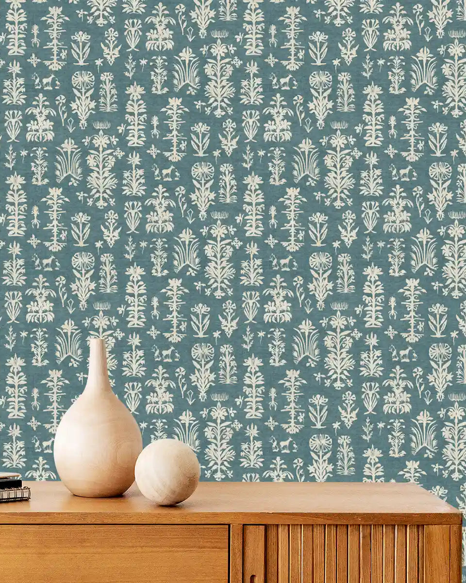 Serene Abstract Mood Blue Colors Room Wallcovering