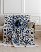 Suzani Throw | Blue Tapestry Throw 60x90"
