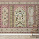 Madhuban Indian Floral Jharoka Wallpaper in Suneherii Collection Pink