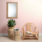 Relief Wood Carved Rectangle Mirror