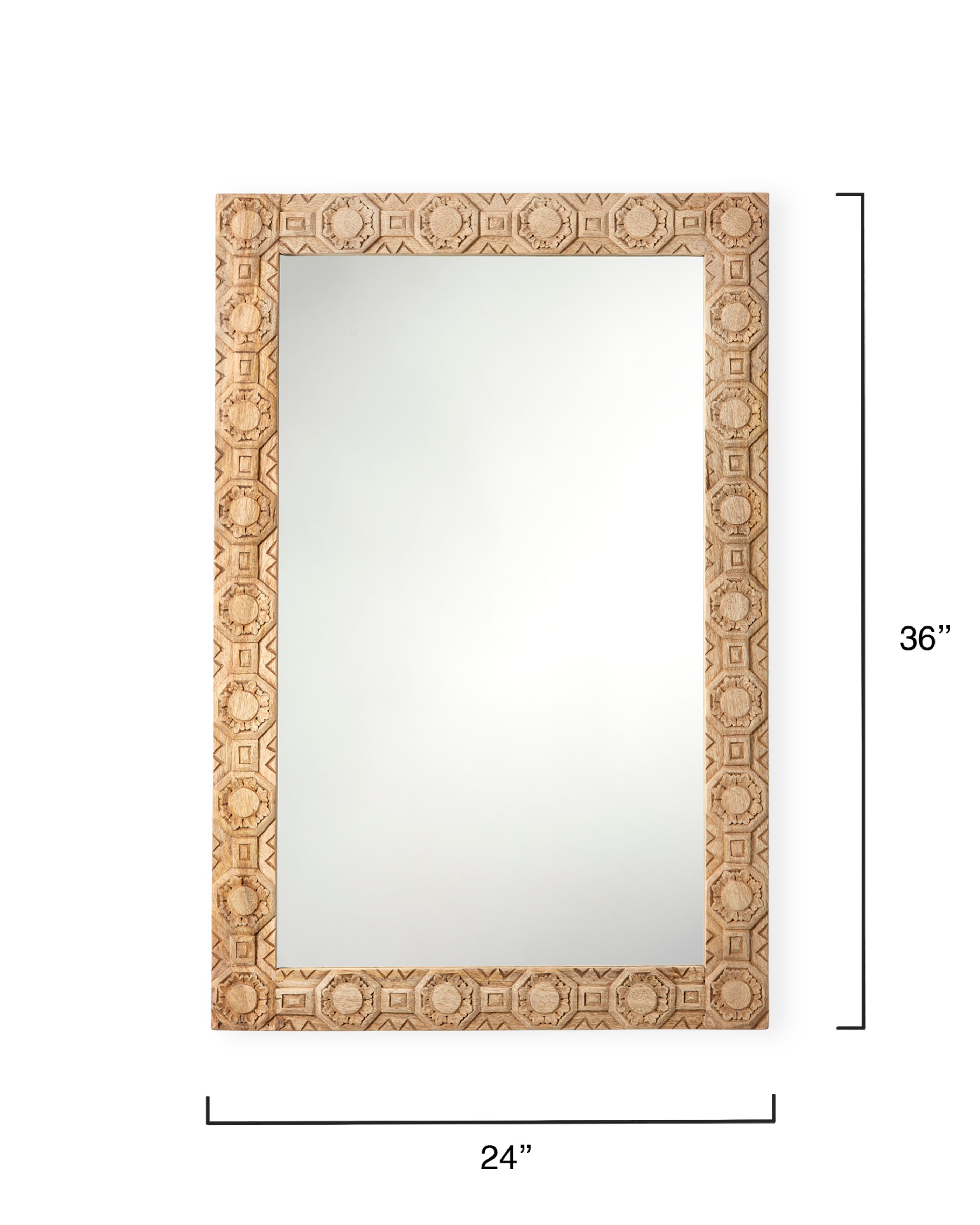 Relief Wood Carved Rectangle Mirror