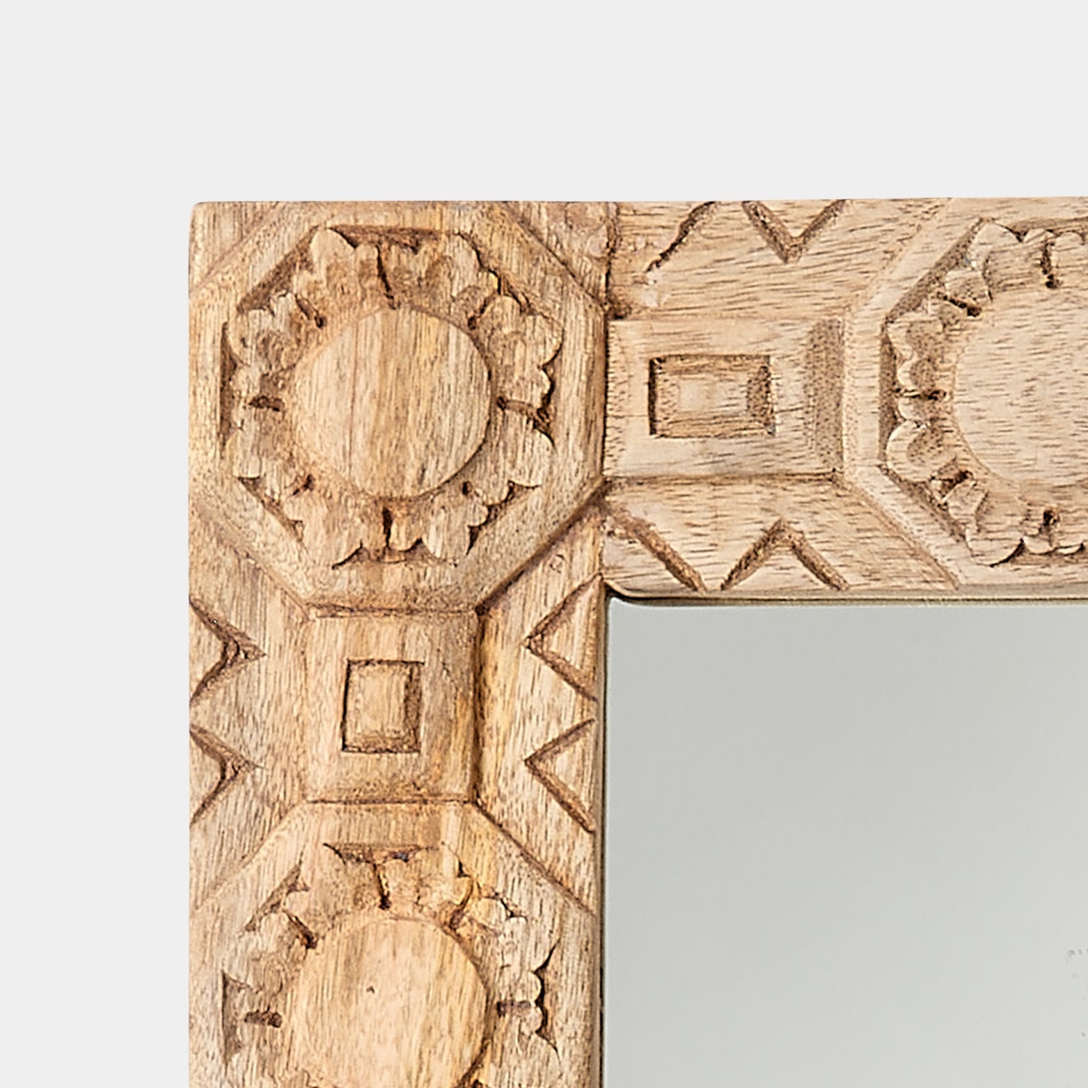 Relief Wood Carved Rectangle Mirror