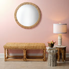 Relief Wood Carved Round Mirror