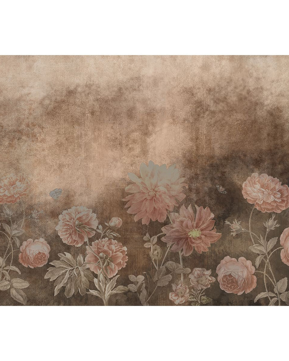 Dusky Charm, Rustic Floral Theme Wallpaper, Customised