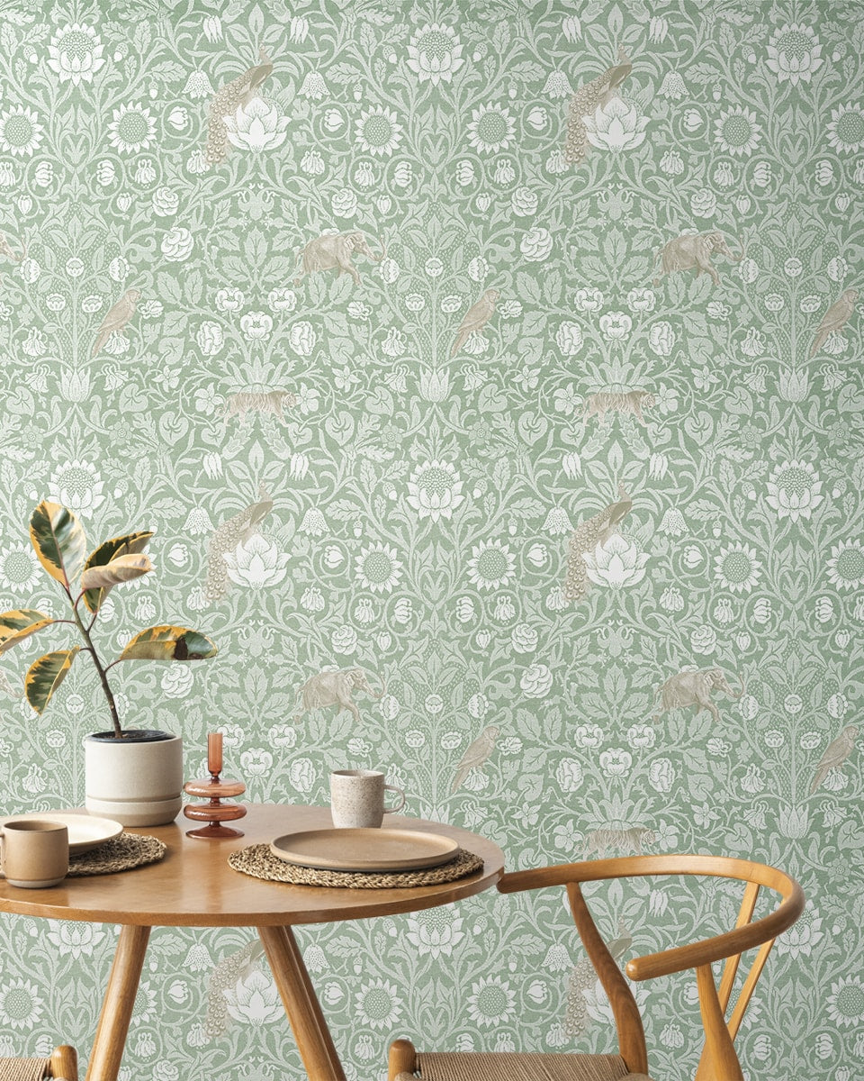 Vintage Style Floral Pattern Wallpaper for Rooms