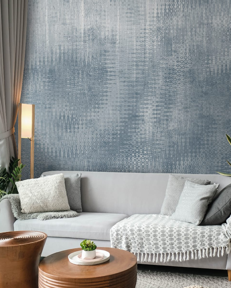Textured Elements Harmony Wallpaper, Feather Blue