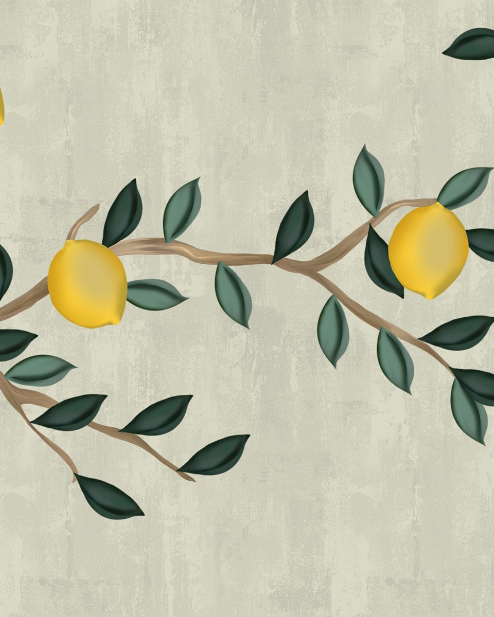 Chinoiserie Lemons, Customised Wallpaper for Walls
