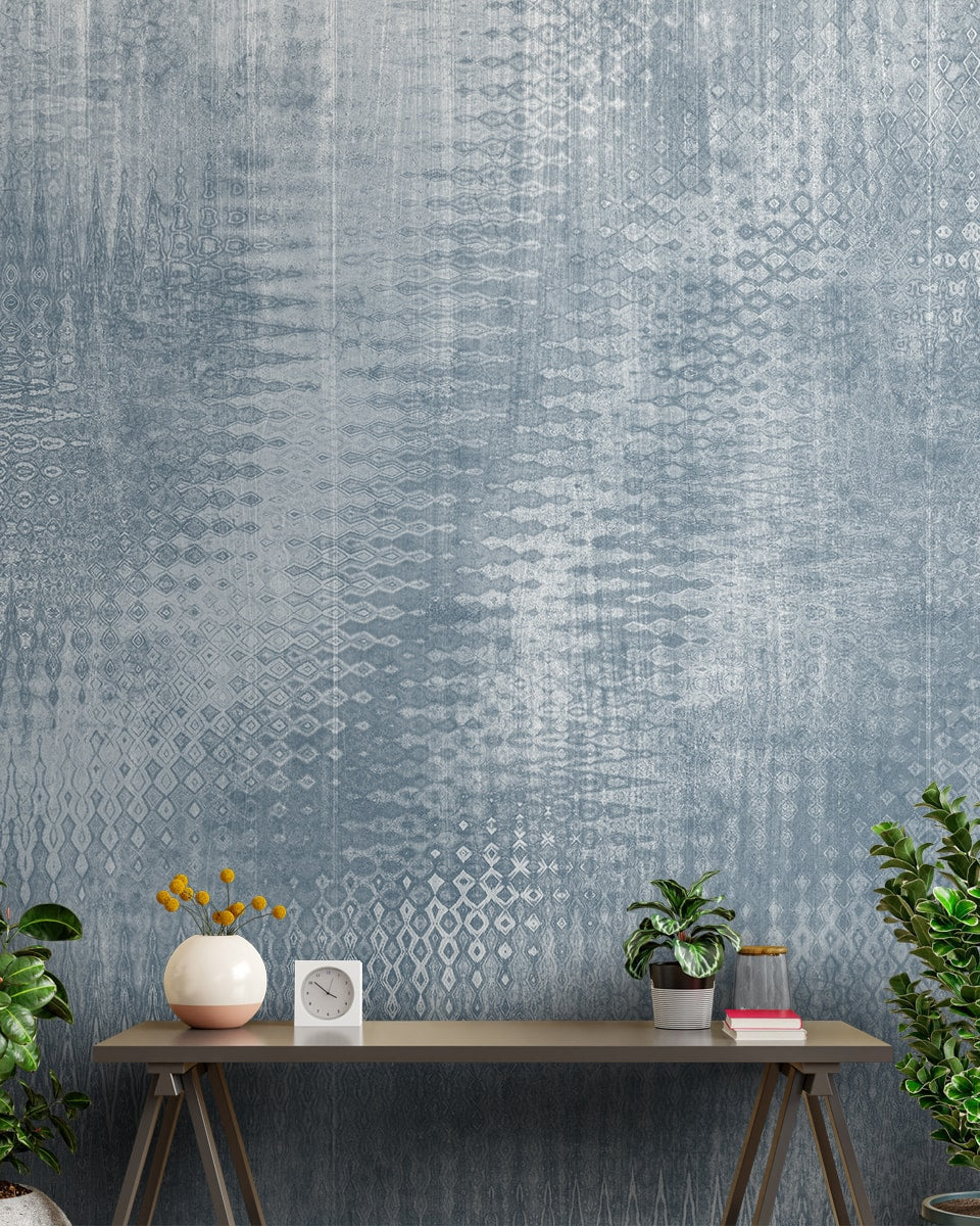 Textured Elements Harmony Wallpaper, Feather Blue