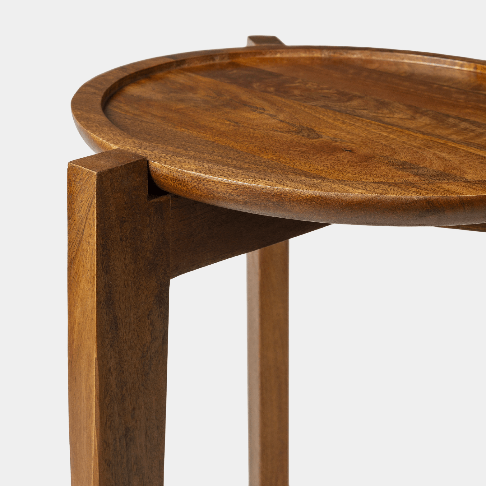 Abuja Solid Brown Side Table - Marble Lotus - Abuja Solid Brown Side Table | Round Side Tables | Mango Wood Side Table