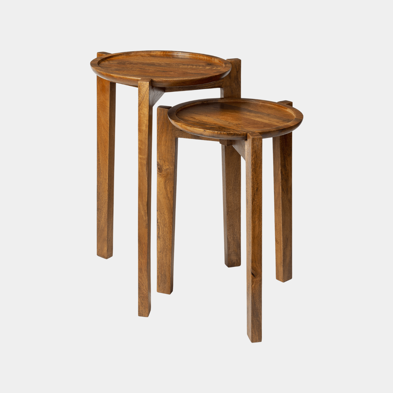 Abuja Solid Brown Side Table - Marble Lotus - Abuja Solid Brown Side Table | Round Side Tables | Mango Wood Side Table