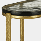 Acea Gold Side Table - Marble Lotus - Acea Gold Side Table | Black Round End Table | Black Side Tables