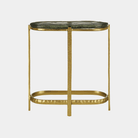 Acea Gold Side Table - Marble Lotus - Acea Gold Side Table | Black Round End Table | Black Side Tables