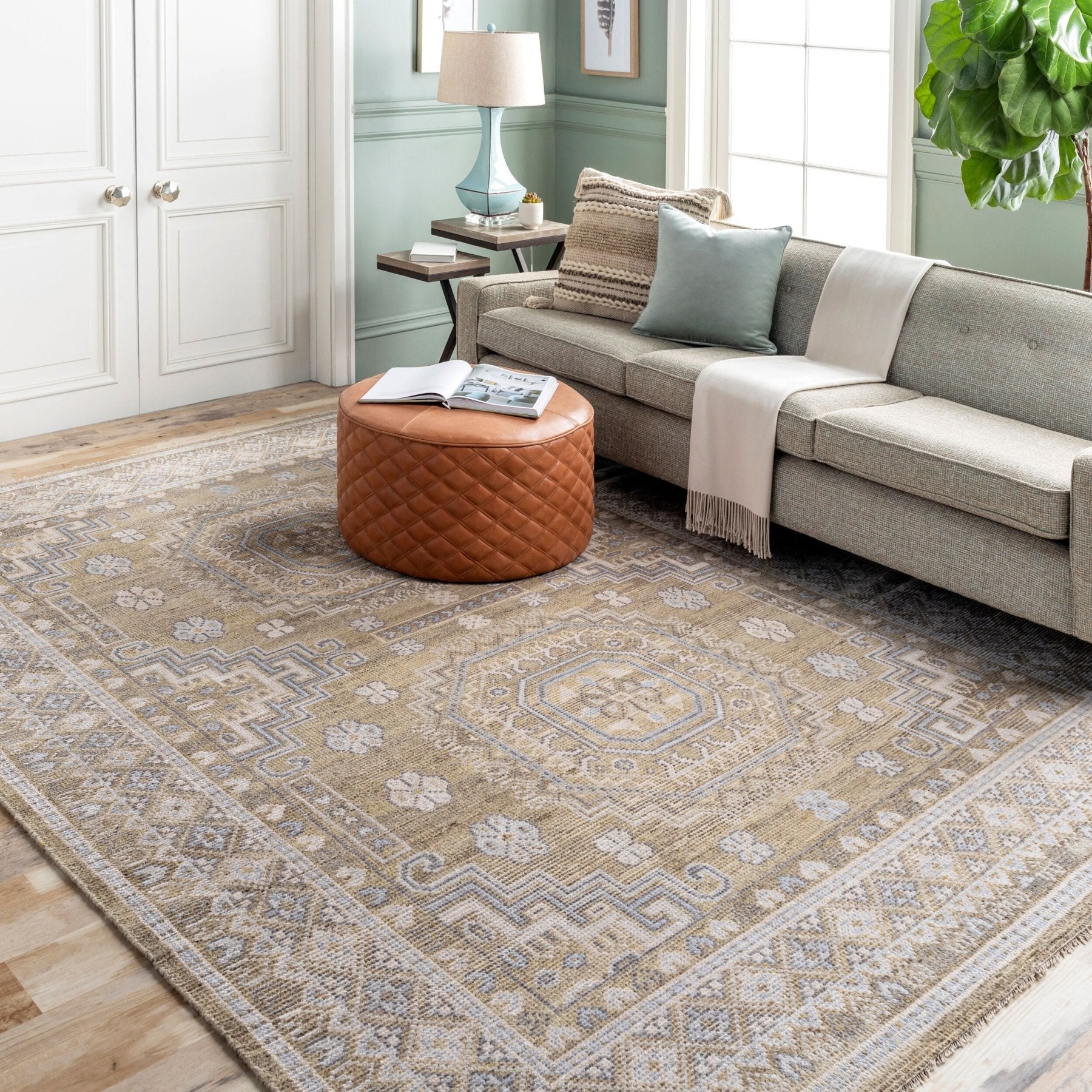 Almeria Beige Handmade Rug - Marble Lotus - Almeria Beige Handmade Rug