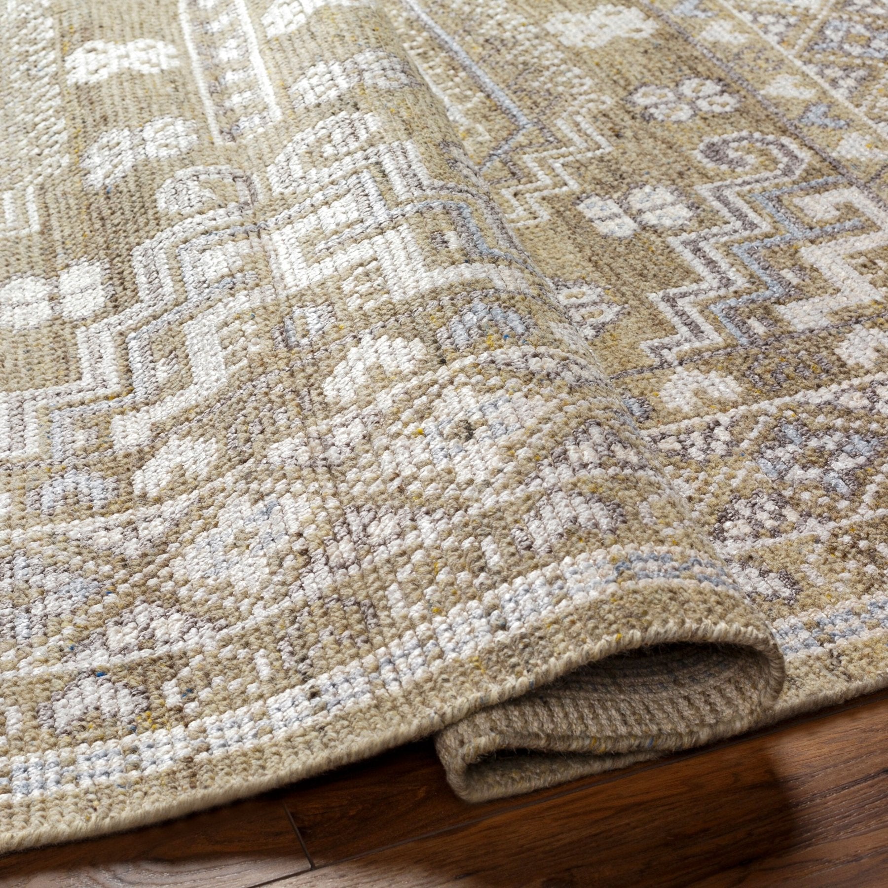 Almeria Beige Handmade Rug - Marble Lotus - Almeria Beige Handmade Rug