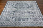 Almeria Blue Handmade Rug - Marble Lotus - Almeria Blue Handmade Rug