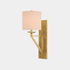 Anthology Brass Wall Sconce, White Shade - Marble Lotus - Anthology Brass Wall Sconce with White Shade