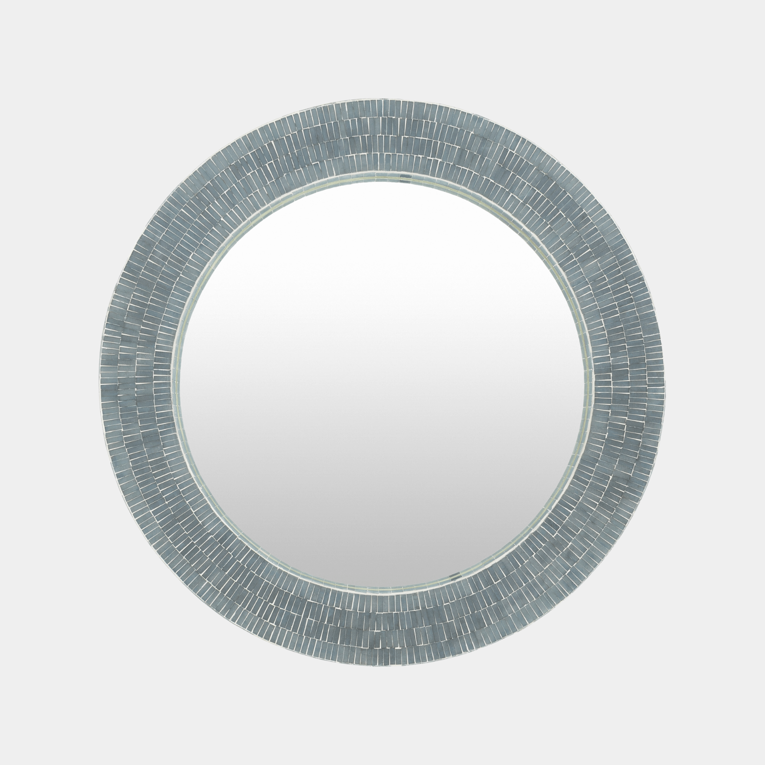 Aqua Mother of Pearl Round Mirror - Marble Lotus - Aqua Mother of Pearl Round Mirror