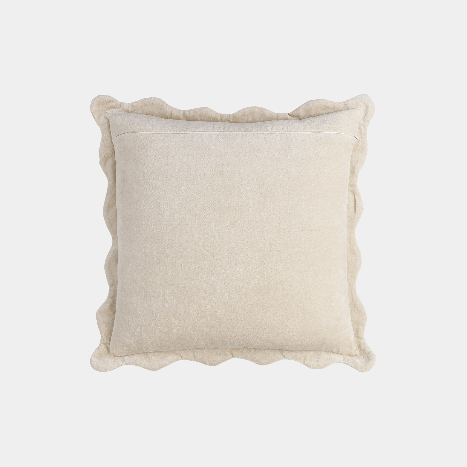 Arctic Ivory Cotton Scallop Edge Pillow