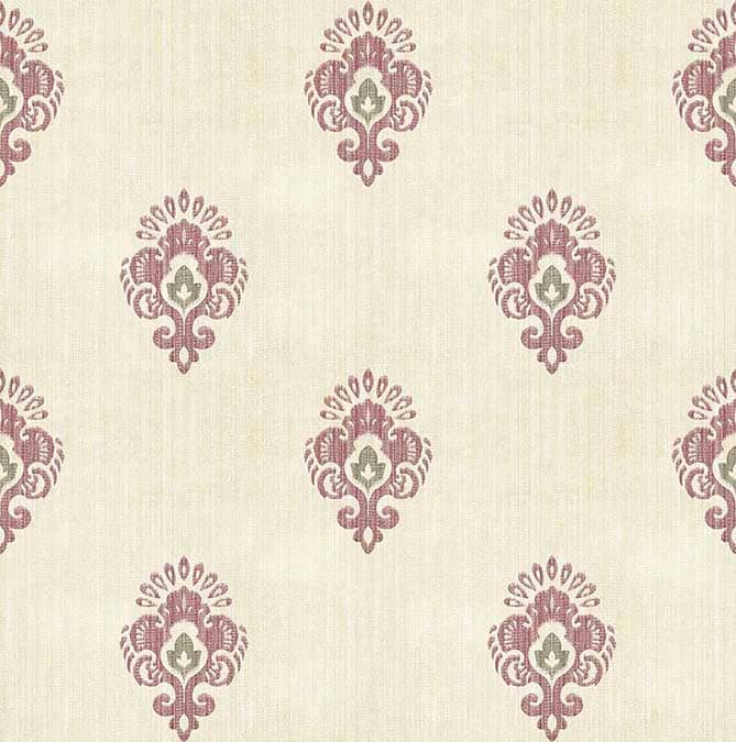 Block Print Wallpaper - Marble Lotus - Traditional Jamewar Wallpapers