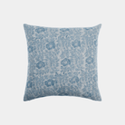 Blue Floral Woven Pillow - Marble Lotus - Blue Floral Woven Pillows | Marble Lotus