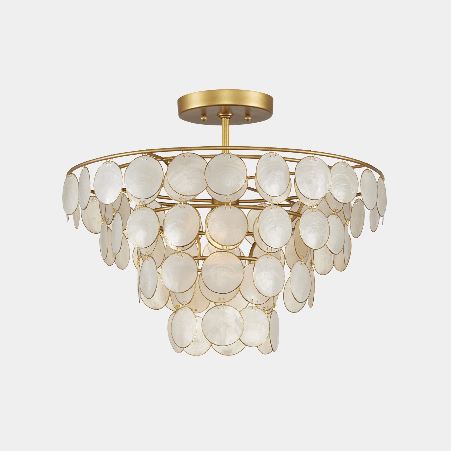 Bon Vivant Small Semi - Flush Mount - Marble Lotus - Bon Vivant Small Semi Flush Mount Light