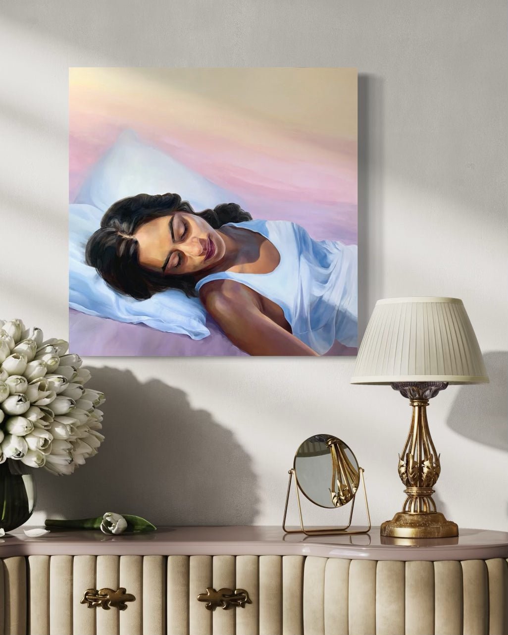 Brown Girl in Repose (Limited Edition Print of 50) - Marble Lotus - Shop Brown Girl in Repose Limited Edition Painting