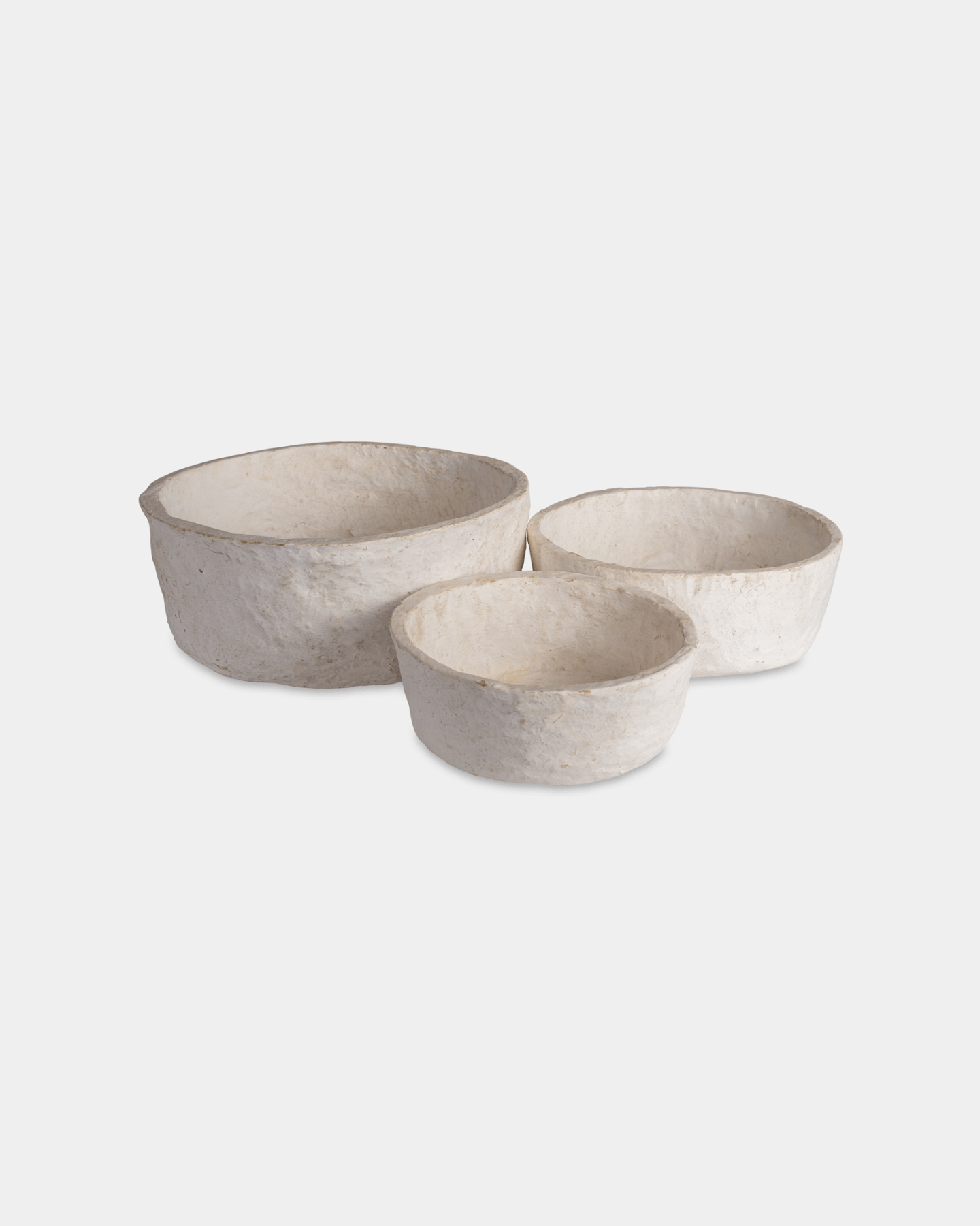 Chaand Papermache Bowl (Set of 3) - Marble Lotus - Buy White Papermache Bowl Set of 3 | Marble Lotus