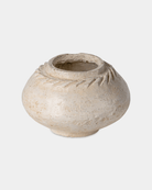 Chaand Papermache Pot (9"x7") - Marble Lotus - Buy White Papermache Pot 9x7 | Marble Lotus