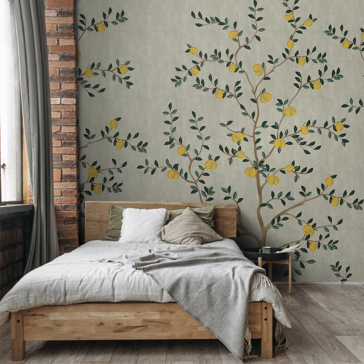 Chinoiserie Lemons, Customised Wallpaper for Walls - Marble Lotus - Chinoiserie Lemons, Customised Wallpaper for Walls