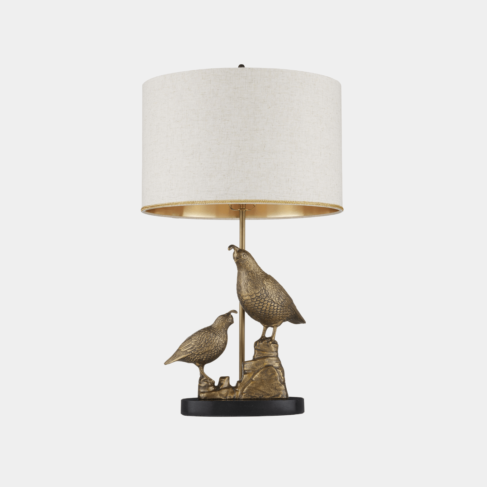 Codorniz Brass Table Lamp - Marble Lotus - Codorniz Brass Table Lamp