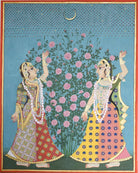 Dancing Gopikas Under the Moonlight - Marble Lotus - Pichwai Painting | Dancing Gopikas Under the Moonlight | Indian Art