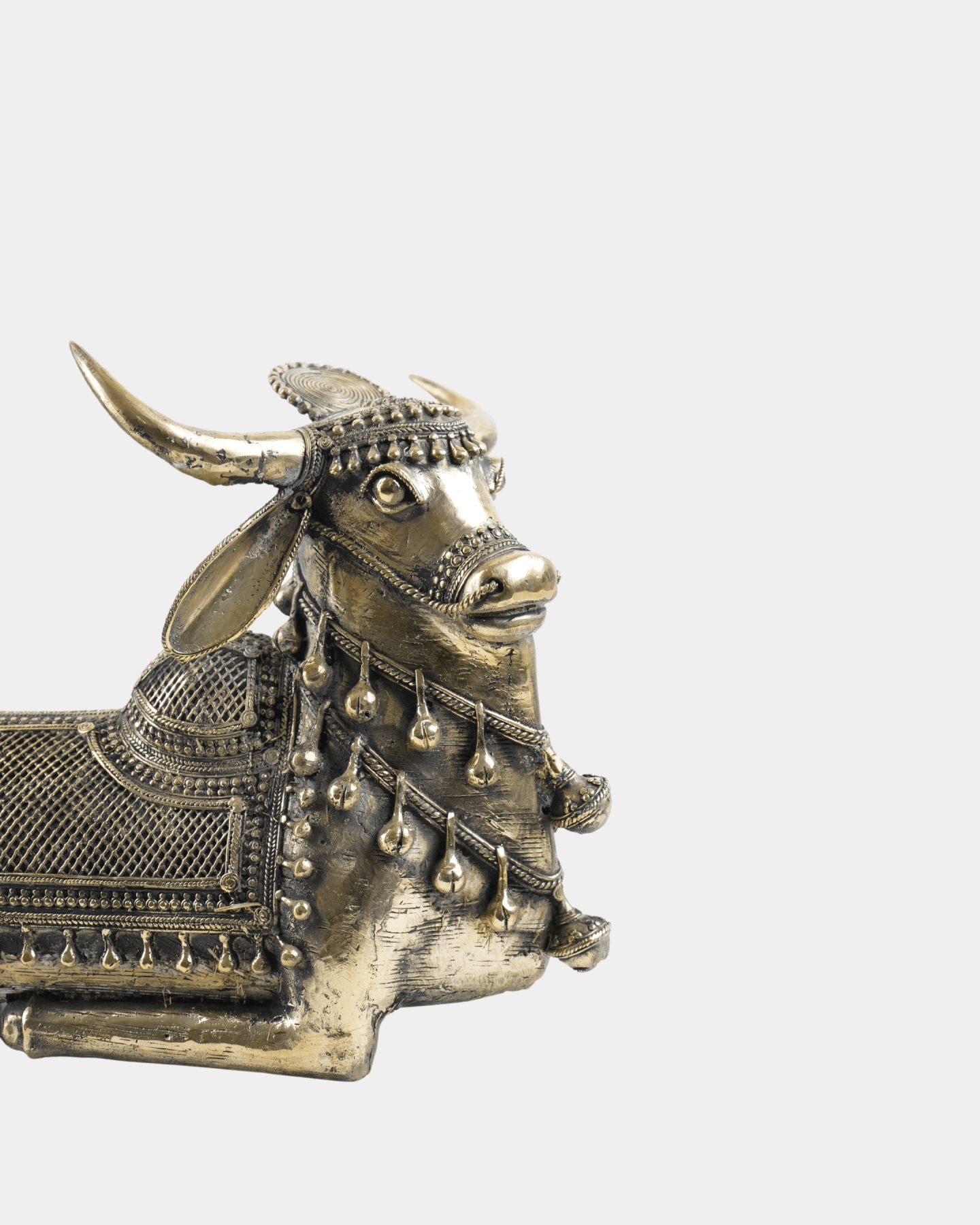 Dhokra Brass Bull Statue (Nandi) - Marble Lotus - Purchase Traditional Dhokra Brass Bull Statue Nandi | Marble Lotus