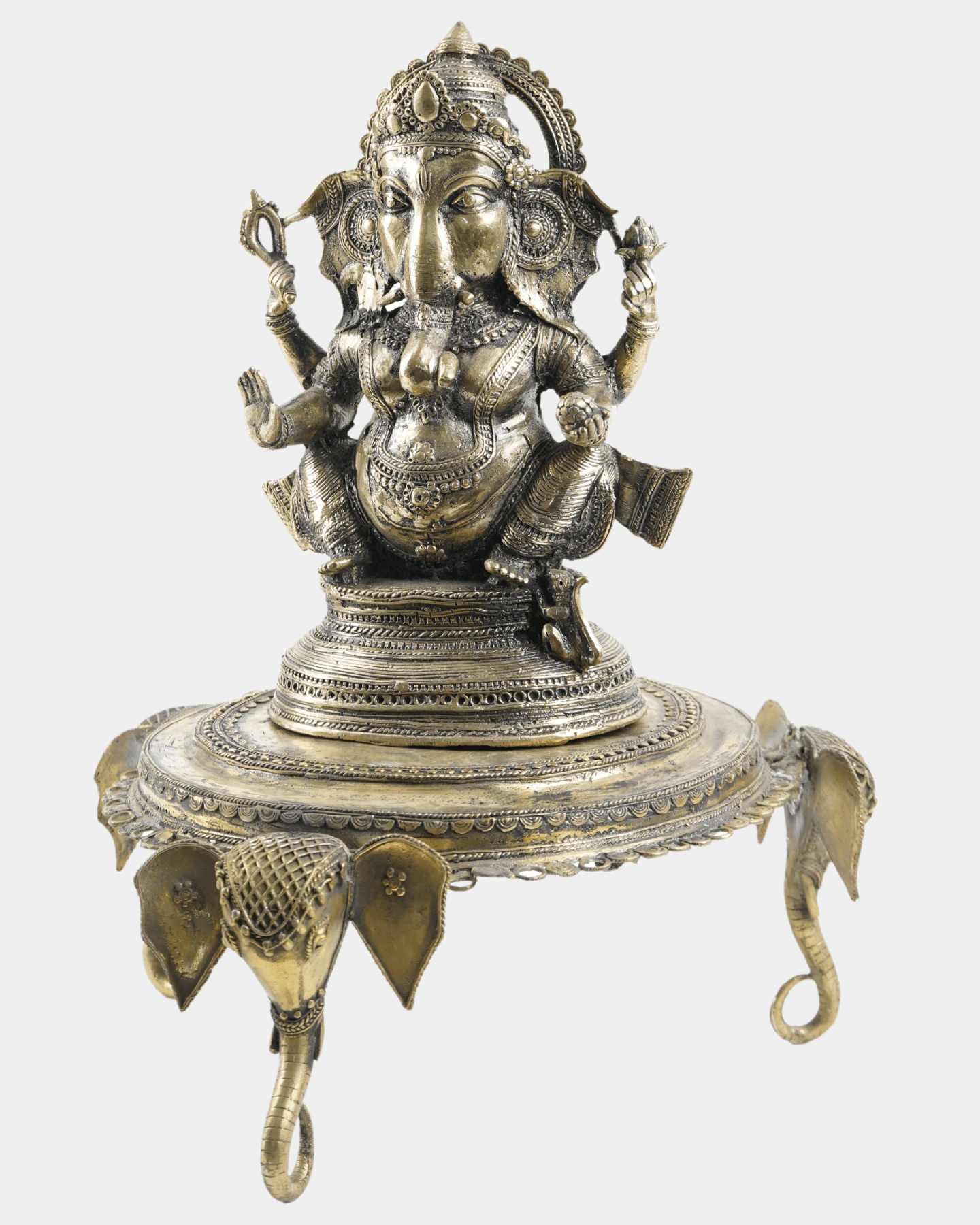 Dhokra Ganesh Brass Statue - Marble Lotus - Get Dhokra Ganesh Brass Statue 1