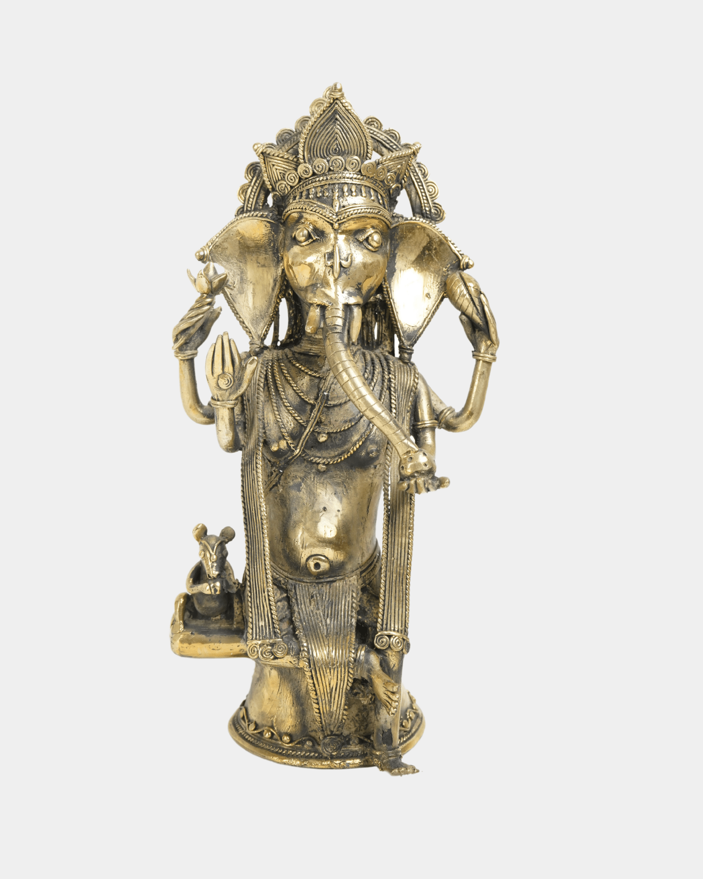 Dhokra Ganesh Brass Statue - Marble Lotus - Shop Dhokra Ganesh Brass Statue