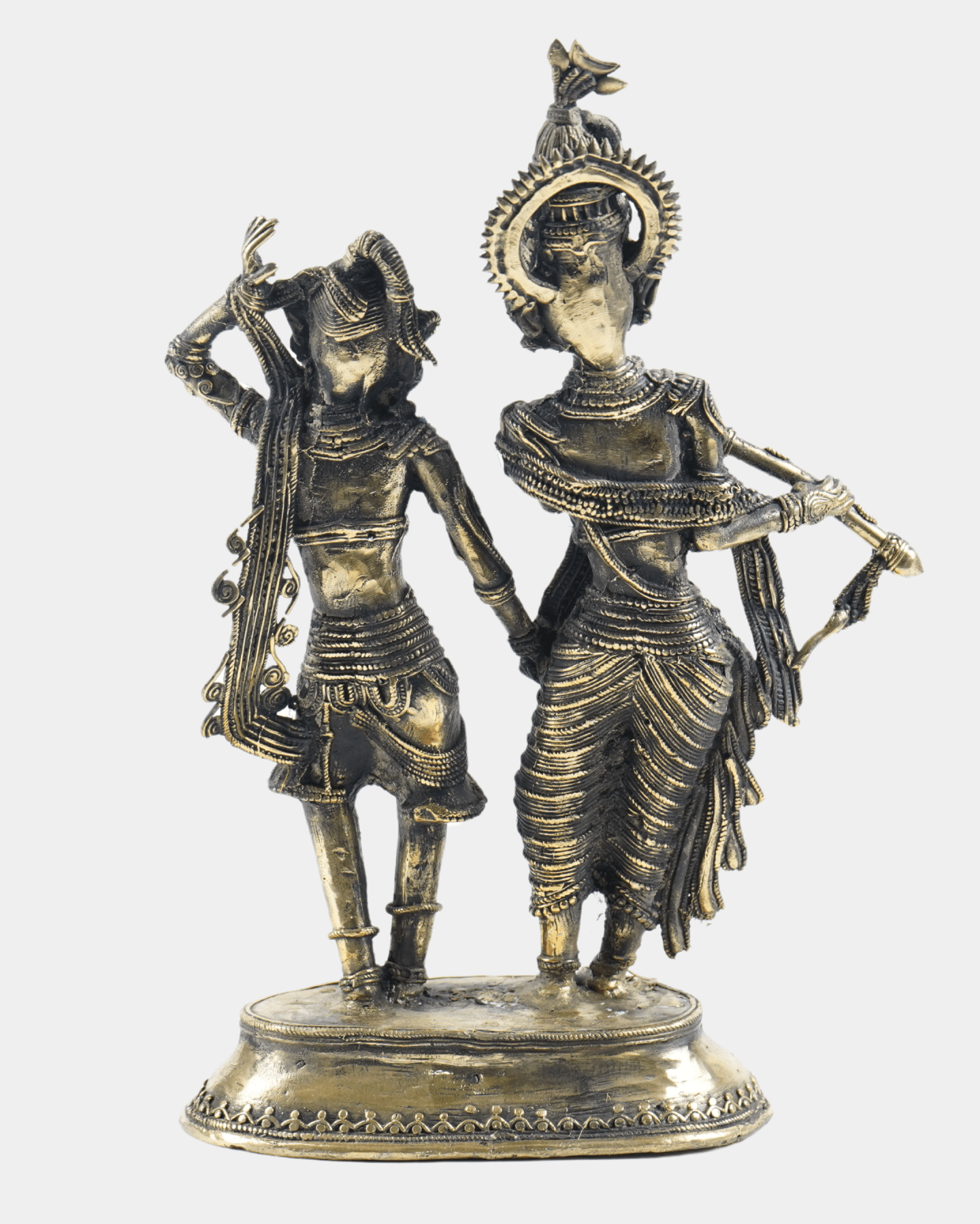 Dhokra Radha Krishna Brass Statue - Marble Lotus - Shop Dhokra Radha Krishna Brass Statue | Marble Lotus