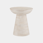 Gati Whitewash Accent Table - Marble Lotus - Gati Whitewash Accent Table