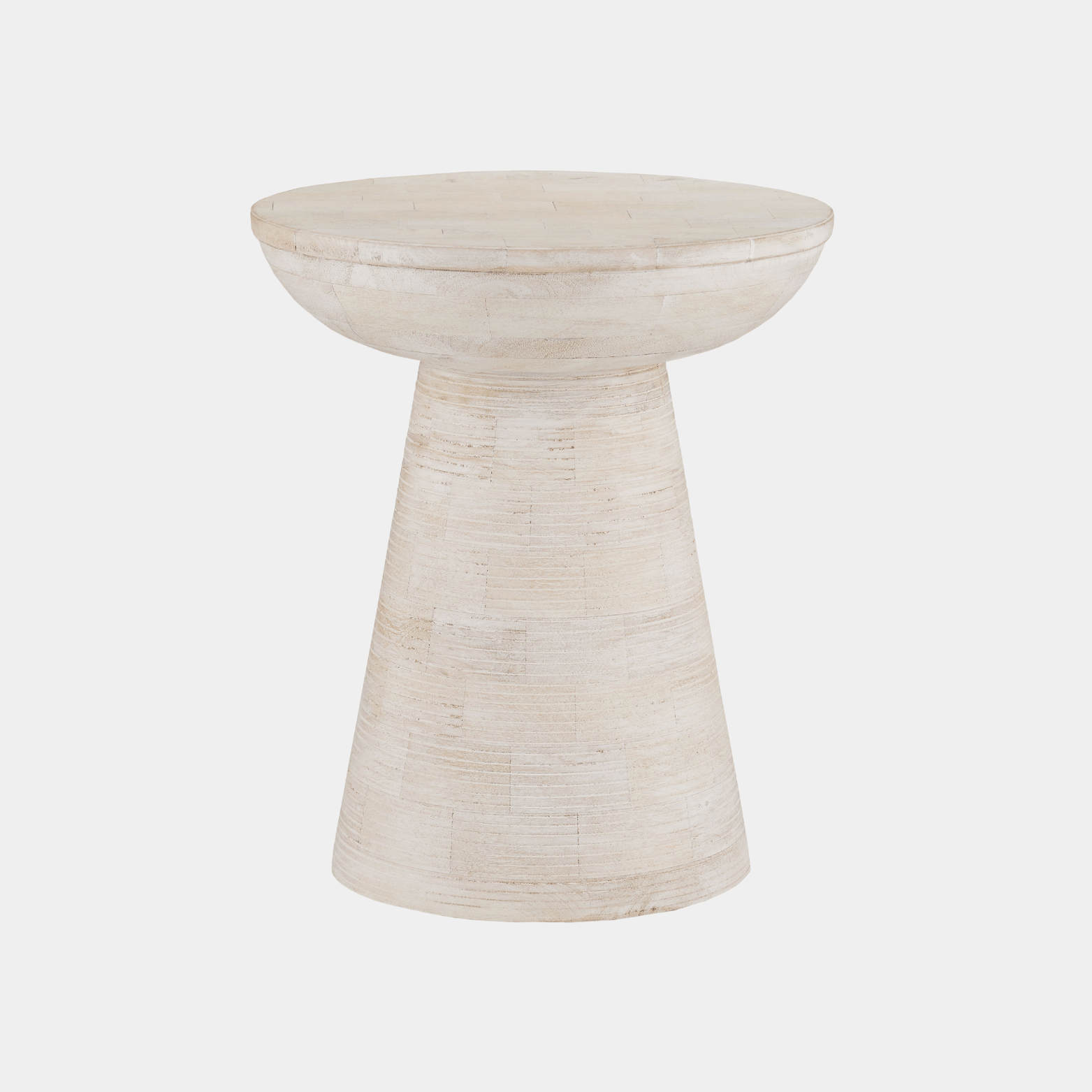 Gati Whitewash Accent Table - Marble Lotus - Gati Whitewash Accent Table