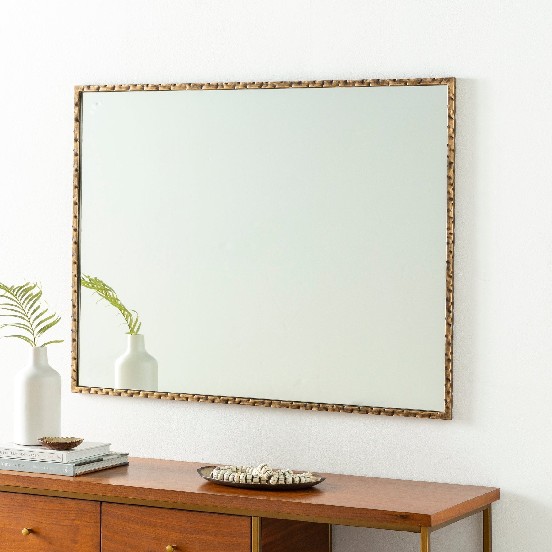 Gold Frame Rectangular Mirror - Marble Lotus - Get Gold Frame Rectangular Mirror for Chic Home Decor