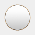 Gold Frame Round Mirror - Marble Lotus - Gold Frame Round Mirror for Home Interiors