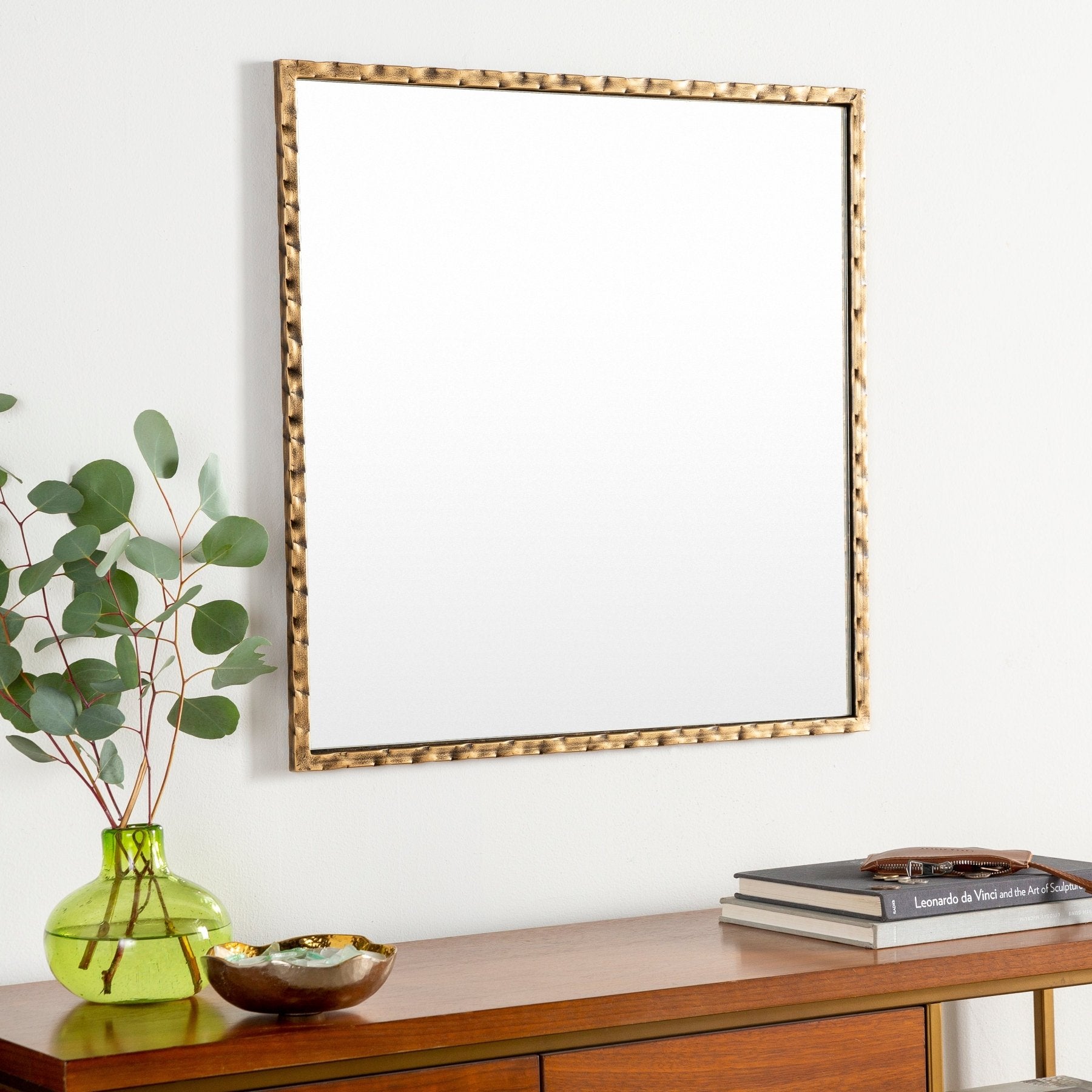 Gold Frame Square Mirror - Marble Lotus - Purchase Gold Frame Square Mirror