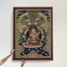 Green Tara Buddhist Indian Frameless Painting Wall Art Digital Print Poster 36 x 48 inches - Marble Lotus - Green Tara Buddhist Indian Painting Wall Art Digital Print Poster 36 x 48 inches