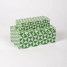 Green Wooden Box (Set of 2) - Marble Lotus - Order Saga Green Wooden Inlay Box Set of 2