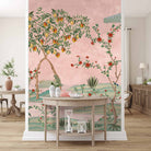 Gulbiya, Pink Chinoiserie Wallpaper, Sukoon Collection, Customised - Marble Lotus - Gulbiya, Pink Chinoiserie Wallpaper, Sukoon Collection, Customised