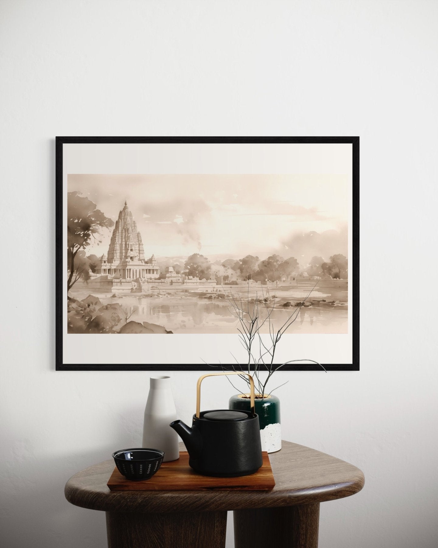 Hampi, Karnataka | Watercolor Fine Art Giclée Print - Marble Lotus - Order Karnataka Virupaksha Temple in Hampi Artwork at Marble Lotus