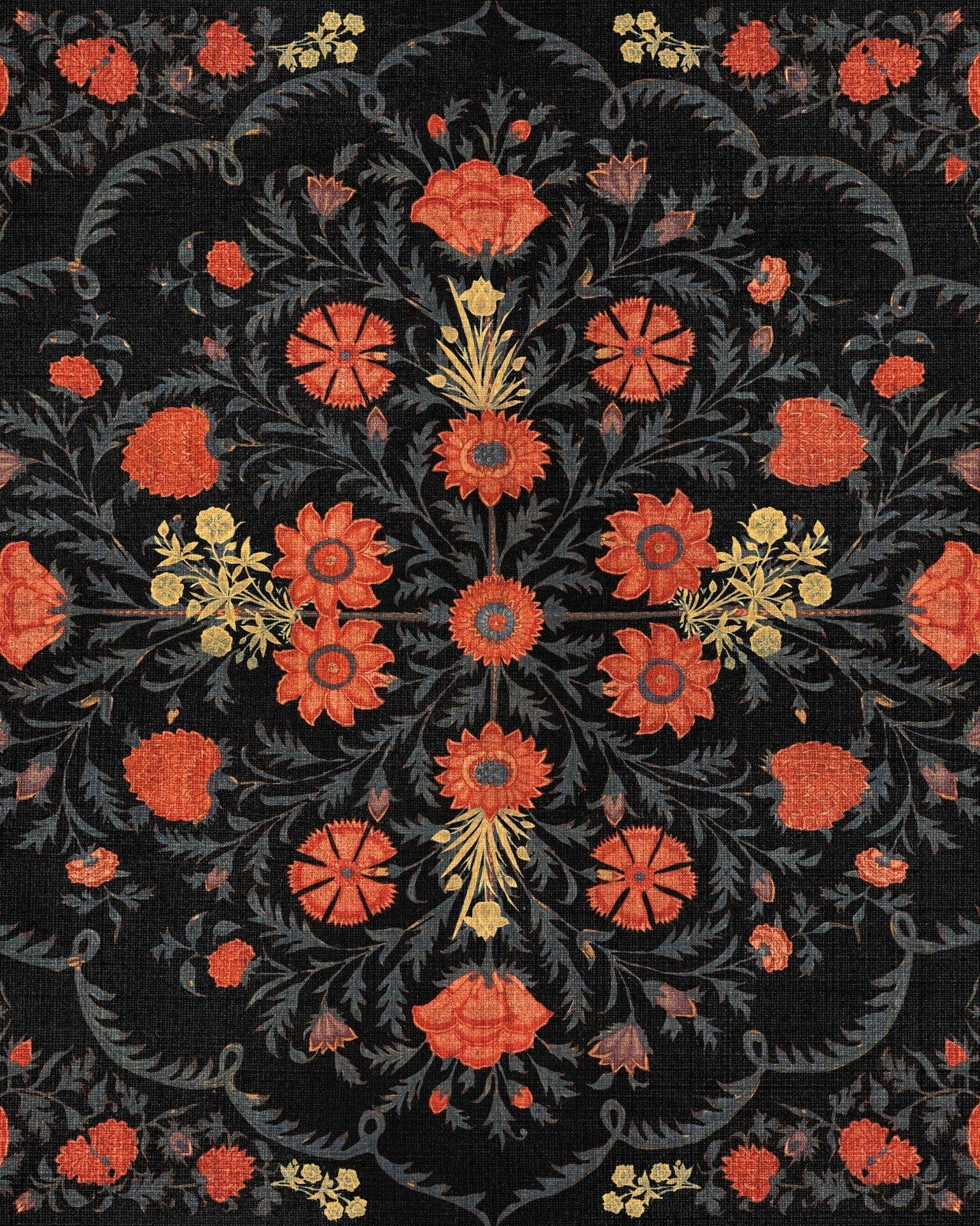 HINDU BLOOM Anthracite - Marble Lotus - Get Hindu Bloom Anthracite Wallpaper