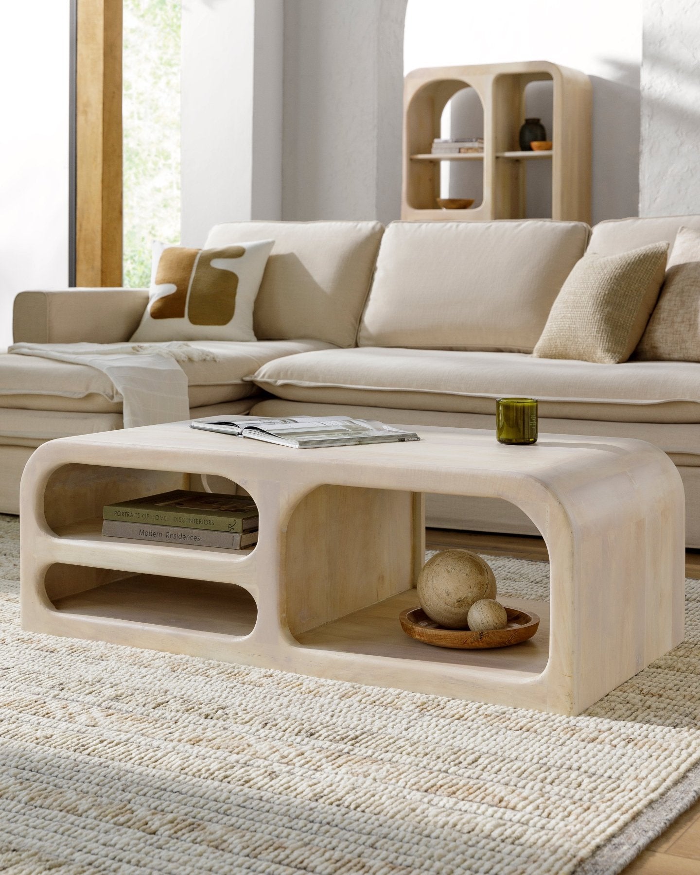 Ivory Mango Wood Coffee Table - Marble Lotus - Ivory Mango Wood Coffee Table. Order yours now.