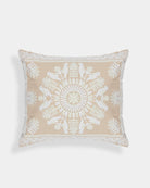 Ivory Suzani Pillow Cover Fauna 16x20" - Marble Lotus - Suzani Pillow | White Pillow Cover Fauna 16x20" | Made in Jaipur